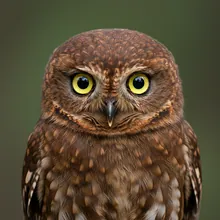 Annobon Scops-owl, Close up