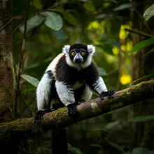 Black-and-white Ruffed Lemur, Young
