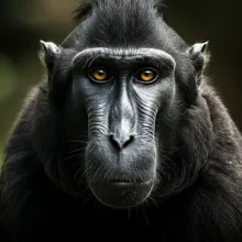 Black Crested Macaque, Close up