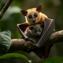 Christmas Island Flying Fox, Young