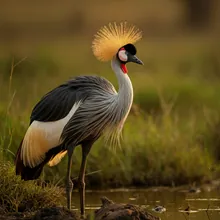 Grey Crowned Crane, Young