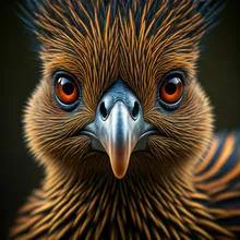 Horned Guan, Close up