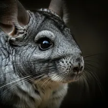 Long-tailed Chinchilla, Close up