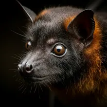 Mariana Fruit Bat, Close up