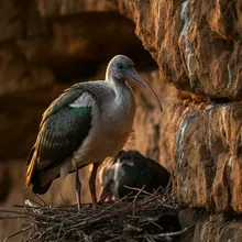 Northern Bald Ibis, Young