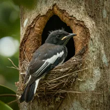 Seychelles Magpie-robin, Young