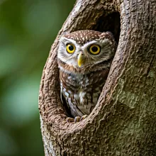Seychelles Scops-owl, Young