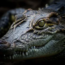 Siamese Crocodile, Close up