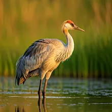 White-naped Crane, Young